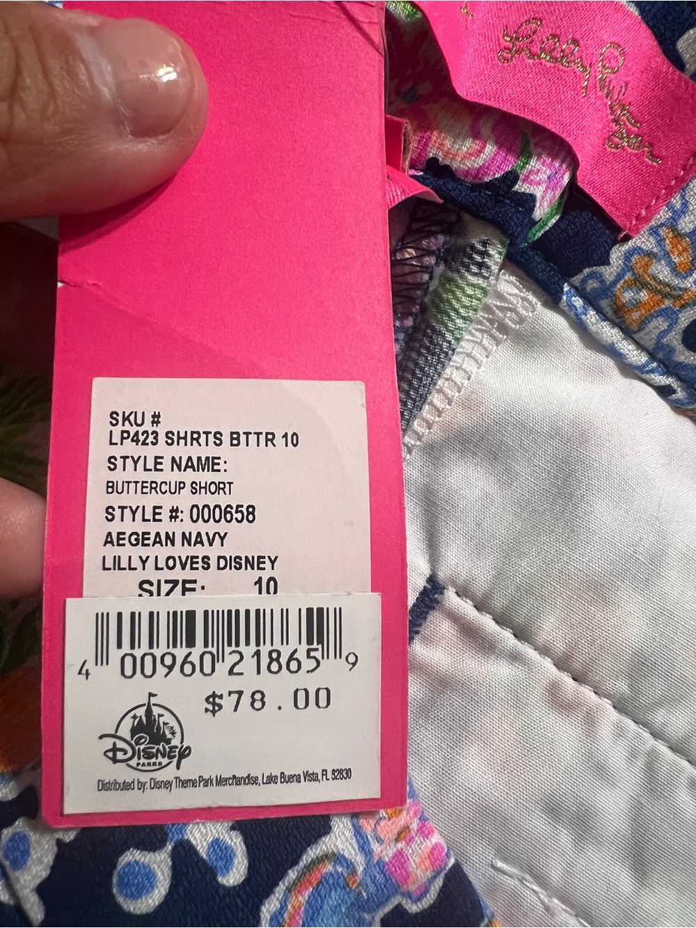Lilly Pulitzer Navy Multicolor Floral Scallop Hem Shorts - Picture 5 of 6